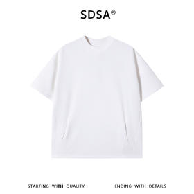 SDSA男装2026新款轻奢立体口袋三角领结构剪裁宽松短袖T恤百搭
