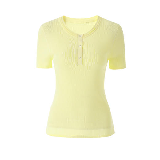 「高货wl」全新升级【铂金会员174/天猫229/差价55】(81736)洛诗琳气质双曲圈修身短袖2026夏季新款正肩显瘦针织T恤女 商品图4