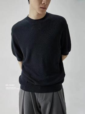 【lyyk-F88003】男子简约舒适亚麻针织短袖圆领T恤！！