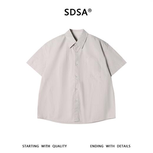 SDSA男装2026新款高贵轻奢基础款宽松短袖衬衫弧形下摆休闲上衣 商品图0