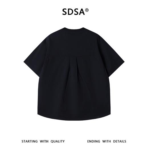 SDSA男装2026新款轻奢弧形下摆宽松短袖T恤小众设计感圆领上衣 商品图4