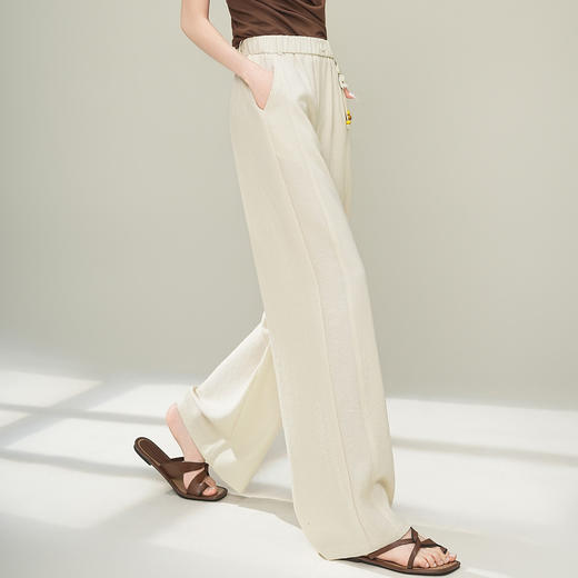 「自」全新升级【铂金会员174/天猫229/差价55】(01806)洛诗琳高腰百搭阔腿裤女2026新款慵懒风垂感显瘦休闲长裤 商品图1