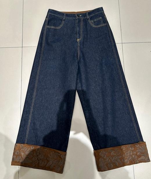 【门店同款】ENJOY秋季复古反绒刺绣牛仔裤 166144725 商品图0