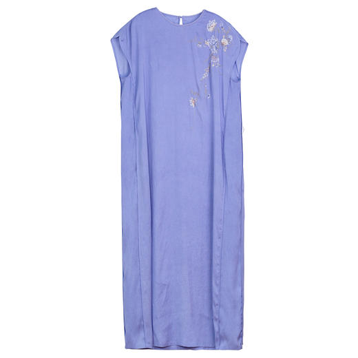 牧衣游原创 22姆米重磅双宫绸手工刺绣连衣裙女宽松真丝长裙 洛成 商品图4