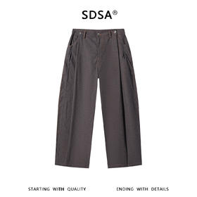 SDSA男装2026新款高贵轻奢时尚简约复古褶皱直筒牛仔裤百搭舒适