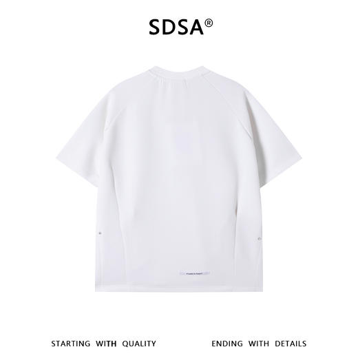 SDSA男装2026新款轻奢立体口袋三角领结构剪裁宽松短袖T恤百搭 商品图4