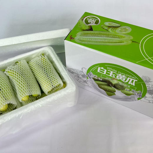 【白玉黄瓜】口感甜鲜嫩脆，黄瓜味浓，表皮青白嫩绿，口感鲜甜，刺少，大小均匀，现摘现发 4.5斤/箱 商品图10