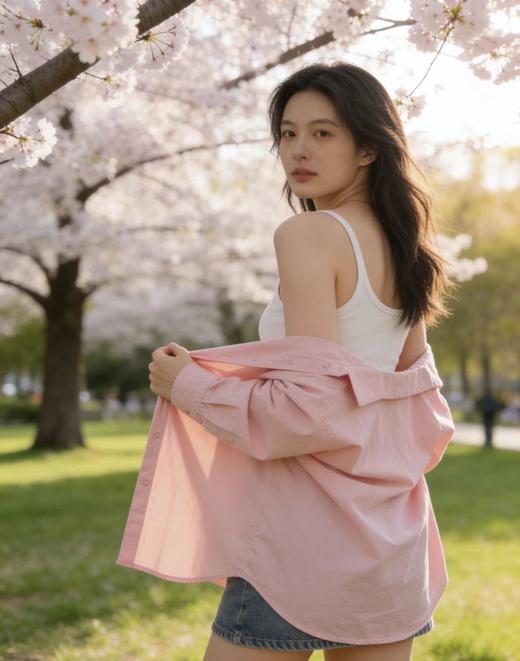 长袖衬衫休闲百搭纯色基础款外穿打底 商品图2