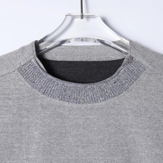 SDSA男装2026新款轻奢复古基础款上衣拼接撞色领口宽松短袖休闲衫 商品图1