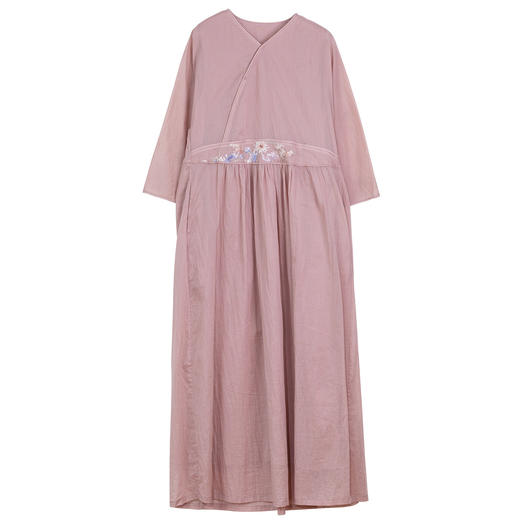 牧衣游原创 重工手绣纯棉连衣裙女夏季新品宽松复古文艺长裙 山也 商品图4