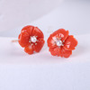 【红梅花开】珊瑚小红花耳钉SH12510037 商品缩略图3