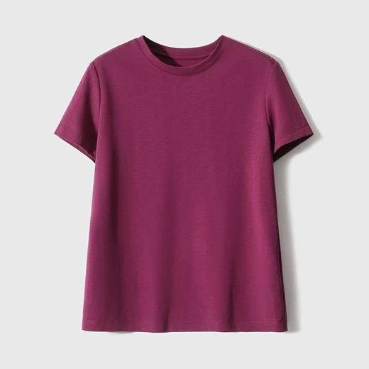 巨显白火龙果双面棉极简短袖T恤 商品图12