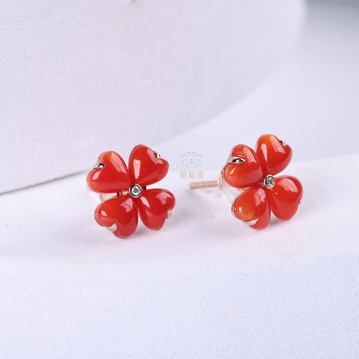 【幸福花】珊瑚耳钉小SH12510035 商品图3