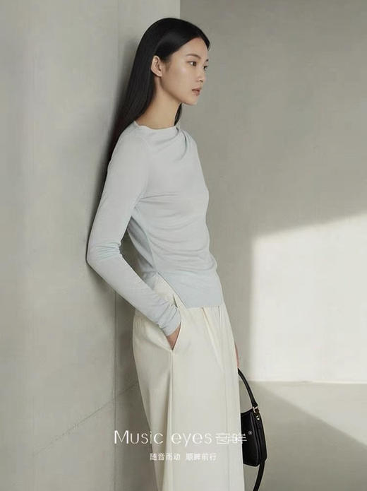 【高品质私服】【ZZ针织长袖T恤】粘纤赋予面料垂坠顺滑的质感，自带柔光纵向肌理G1694-CC【无标出货 介意慎拍】 商品图4