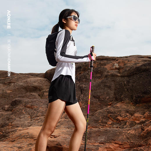 奥尼捷户外折叠登山杖碳素超轻四节杖男越野跑登山徒步装备行山杖E4214 商品图0