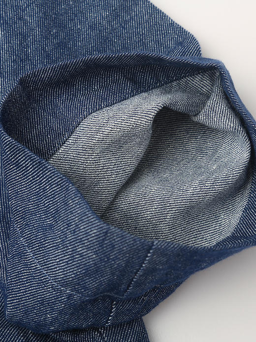 深蓝色牛仔短袖外套女 2026 新款 圆领单排扣多口袋短款开衫 小个子百搭上衣 商品图5