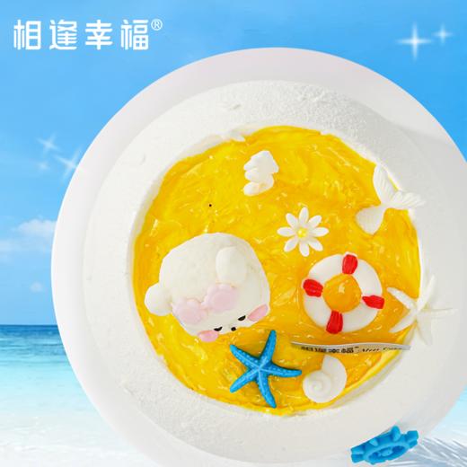 【小熊姜撞奶冰淇淋蛋糕】萌趣海岛风，顶部萌趣海洋装饰，颜值拉满！奶香浓郁带着淡淡姜香，冰爽不腻，一口下去椰香、奶香、姜香在舌尖碰撞，软、绵、冰、甜，四重口感直接封神~（冰淇淋口味4选1） 商品图2