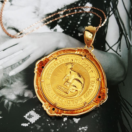 【天然正品】1994年伊丽莎白二世女王/袋鼠纪念币金币钻石吊坠57.2*43.1*5.0MM（皆取最大值）260326NJS33 商品图4
