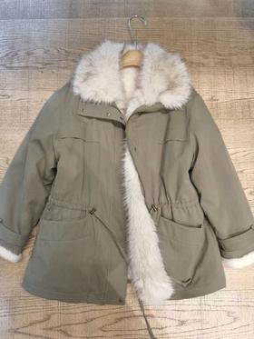 【门店同款】ENJOY冬季抽绳收腰毛翻领派克服 168195500