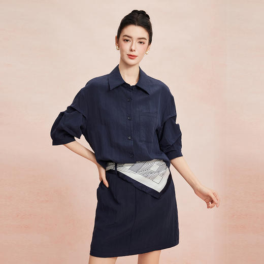 RF801斯尔丽26春夏新款衬衣式时尚休闲遮肚子不挑身材通勤连衣裙 商品图0