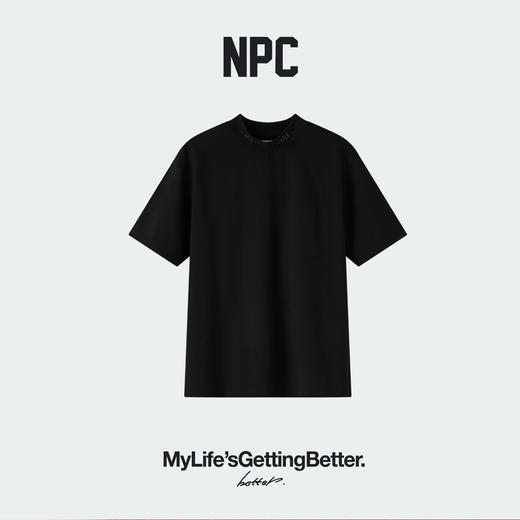 NPC潮牌字母印花小立领短袖T恤立体剪裁凉感索罗娜夏上新NP62TE07 商品图2