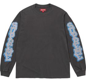 F040307春夏季新款复古做旧男女同款双臂彩色印花字母宽松长袖T恤