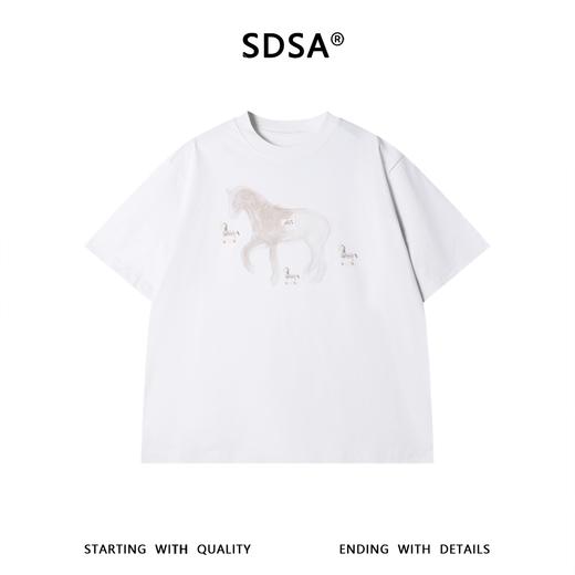 SDSA男装2026新款高贵轻奢时尚潮牌小马印花圆领短袖T恤百搭上衣 商品图0