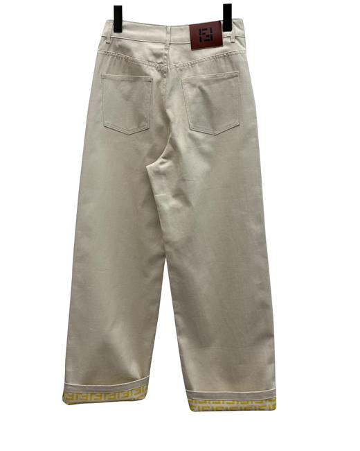 女款翻折提花牛仔长裤zh011 商品图1