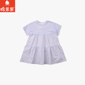 棉果果夏季新品女童纯棉泡泡袖连衣裙M222701226344