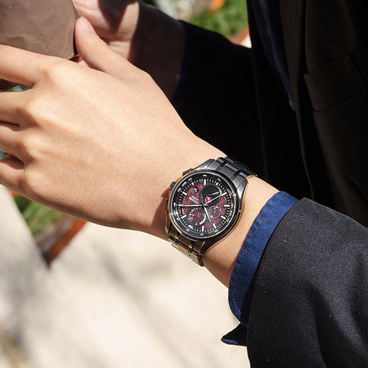 西铁城/CITIZEN光动能电波舒博™钛ATTESA高端限量款红月男士腕表BY1005-73Z 商品图10