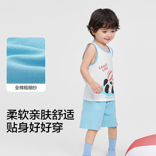 巴拉巴拉宝宝背心套装夏季空调服儿童睡衣小童男童家居服舒适无袖 商品图3