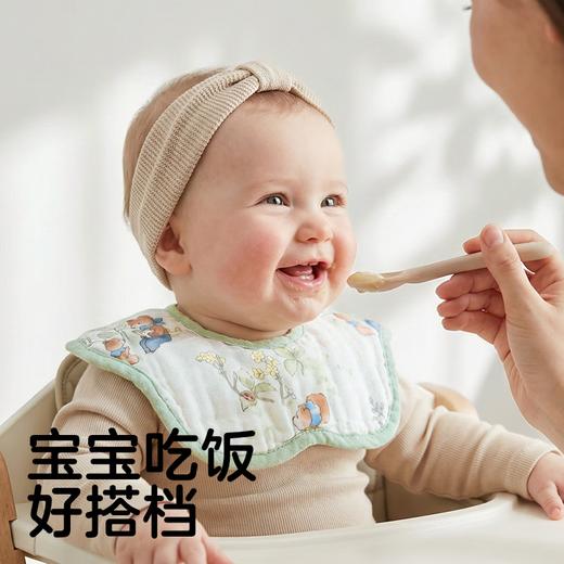 【花瓣围兜】可优比口水巾婴儿纯棉a类纱布多功能围嘴速干围兜3条装 商品图5