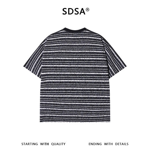 SDSA男装2026新款高贵轻奢潮牌豹纹条纹拼接宽松短袖T恤百搭时尚 商品图4