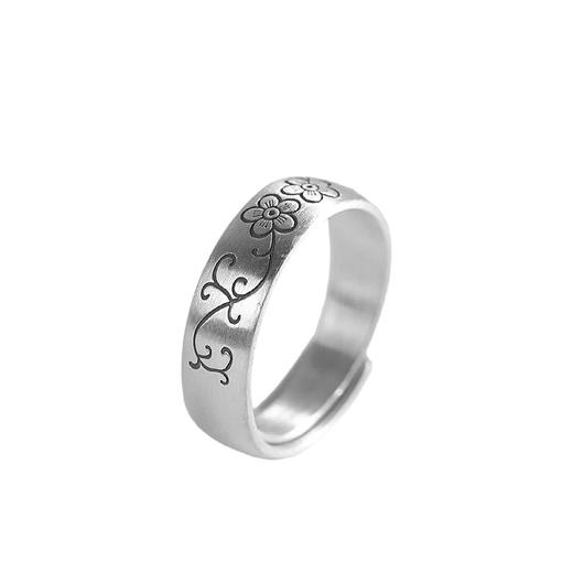 【美好生香】足银999..9梅花拉丝面开口戒指【RP-JZ580190】 商品图2