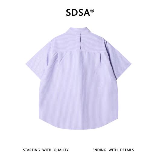 SDSA男装2026新款高贵轻奢潮牌复古风撞色竖条纹宽松短袖衬衫 商品图4