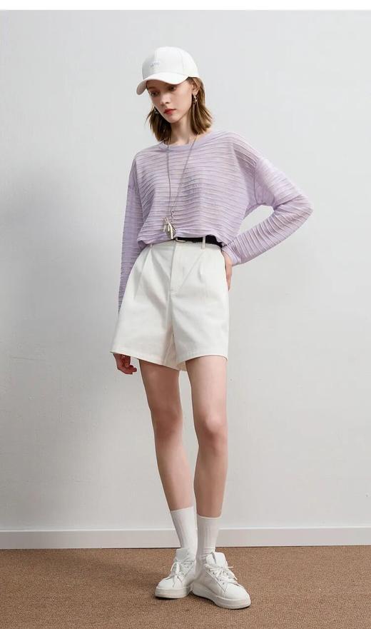 Sonia life竹节麻长袖针织罩衫，自带精致层次，背影也能细节感满满 商品图9