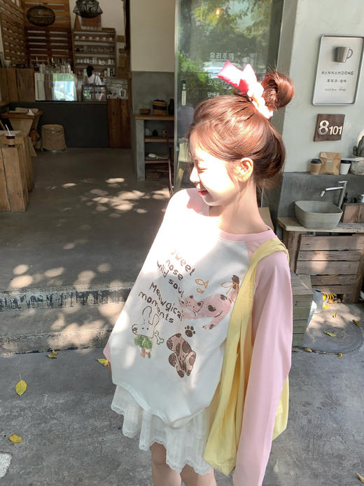 <曾小咸推荐>4.5现货秒杀 ！微信超特价！韩系印花撞色长袖 日常159.99 立减90 秒杀69.99！！ 商品图9