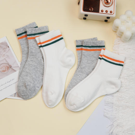 【6双6折】【26-32码】中童春夏运动休闲袜薄款儿童袜子精梳棉袜【2双装】【2613206】 商品图1