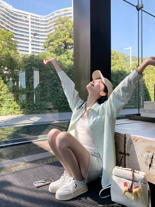 <曾小咸推荐>4.5现货秒杀 ！微信超特价！韩系条纹翻领衬衫 日常159.99 立减80 秒杀79.99！！ 商品图7