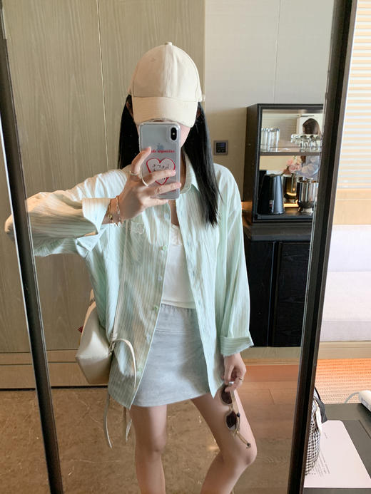 <曾小咸推荐>4.5现货秒杀 ！微信超特价！韩系条纹翻领衬衫 日常159.99 立减80 秒杀79.99！！ 商品图5