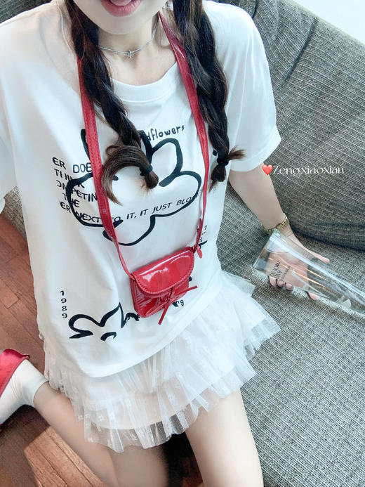 <曾小咸推荐>4.4现货秒杀 ！微信超特价！字母花朵印花短袖 日常109.99 立减50 秒杀59.99！！ 商品图6