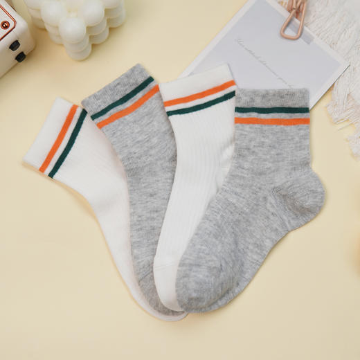 【6双6折】【26-32码】中童春夏运动休闲袜薄款儿童袜子精梳棉袜【2双装】【2613206】 商品图3
