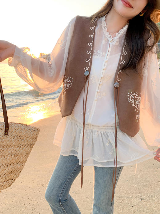 <曾小咸推荐>4.4现货秒杀 ！微信超特价！重工蕾丝刺绣衫 日常239.99 立减140 秒杀99.99！！民族风复古马甲 日常229.99 立减130 秒杀99.99！！ 商品图5