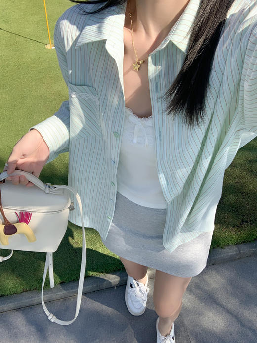 <曾小咸推荐>4.5现货秒杀 ！微信超特价！韩系条纹翻领衬衫 日常159.99 立减80 秒杀79.99！！ 商品图9