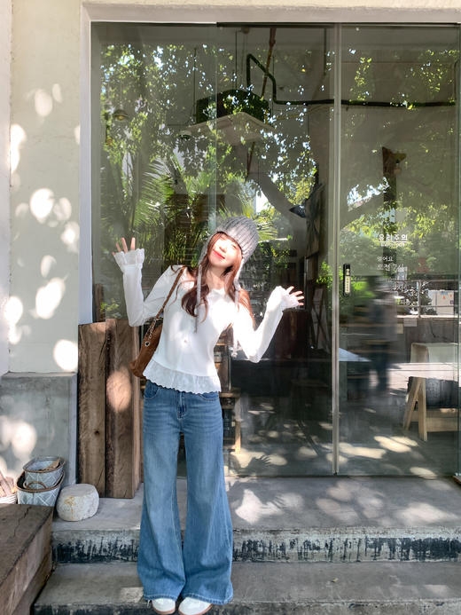 <曾小咸推荐>4.5现货秒杀 ！微信超特价！韩系花边下摆v领打底衫 日常139.99 立减80 秒杀59.99！！ 商品图10