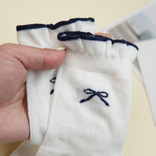 【6双6折】【26-32码】夏季薄款花边公主袜中筒精梳棉时尚袜子女宝棉袜【2双装】【2613203】 商品图3