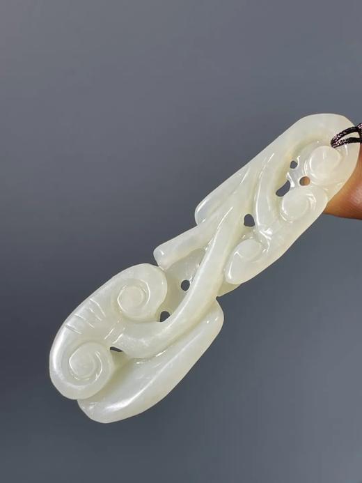羊脂白玉镂雕灵芝形吊坠，顺丰包邮 商品图6