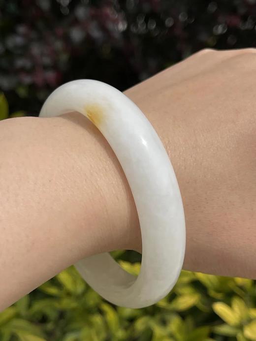 金沁白玉半圆粗条手镯，顺丰包邮 商品图2