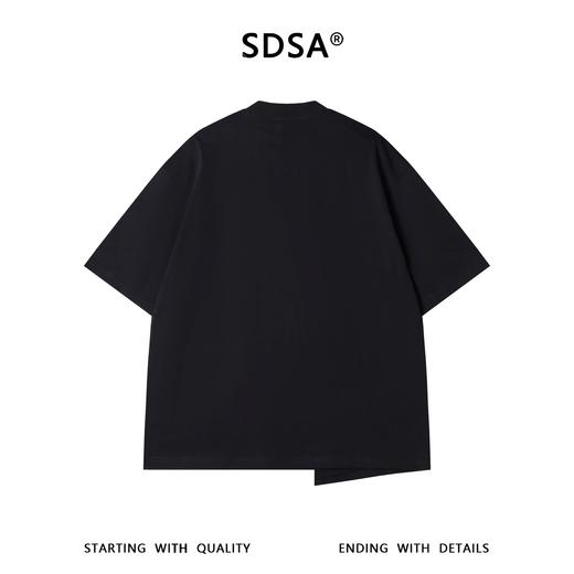 SDSA男装2026新款轻奢不规则斜裁短袖T恤宽松圆领解构风休闲上衣 商品图4