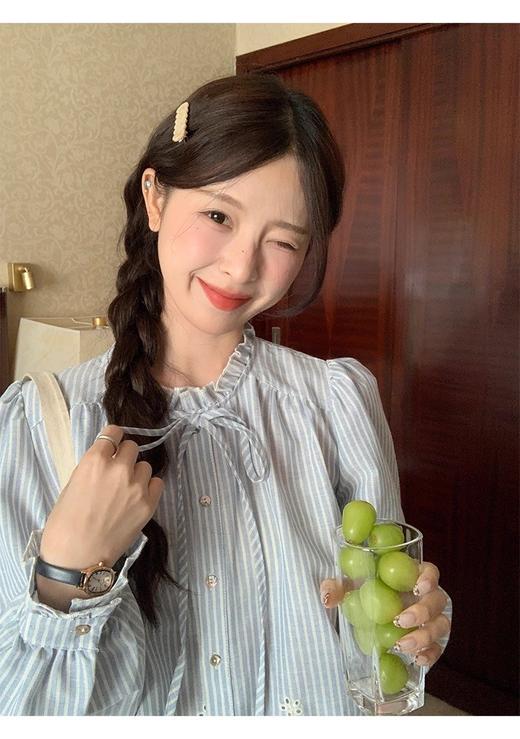 蓝白条纹重工刺绣衬衫 商品图2